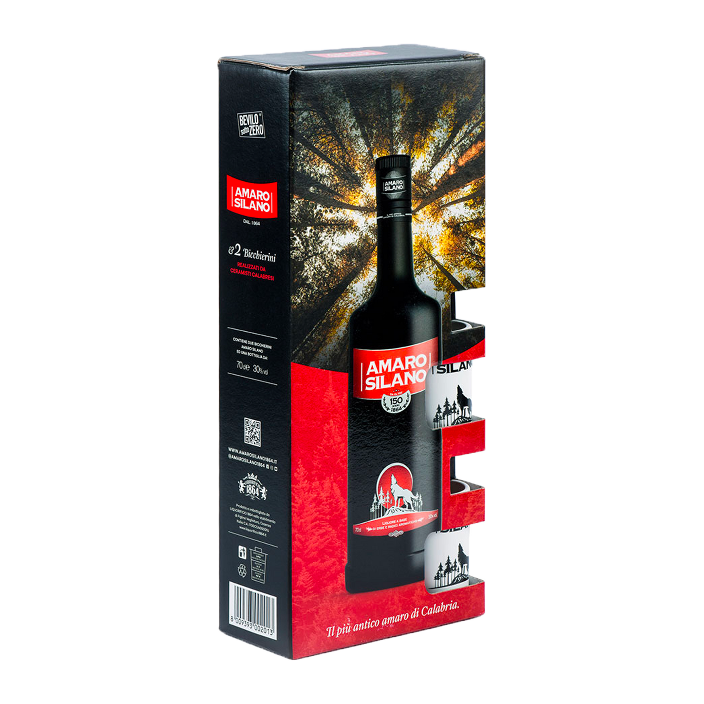Amaro Silano confezione con due bicchieri