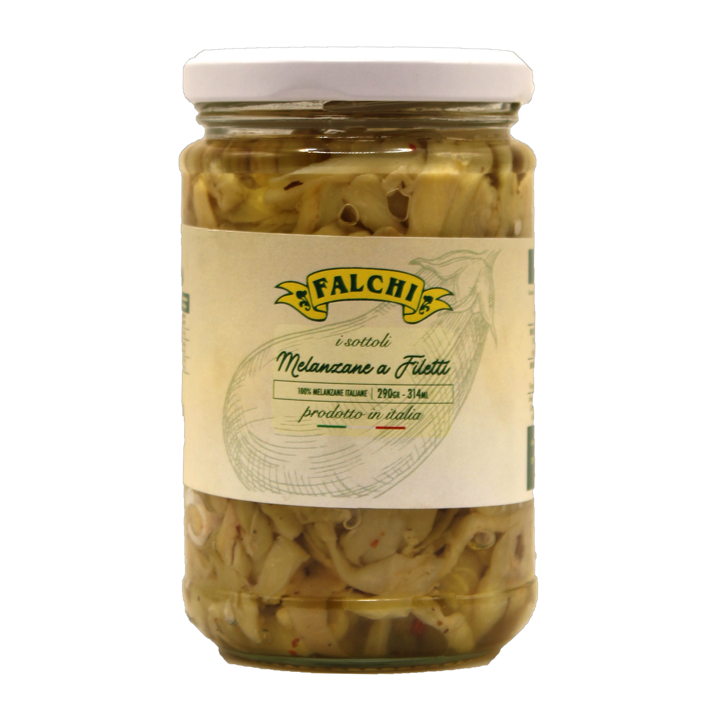 Fillets of aubergines, 290g jar