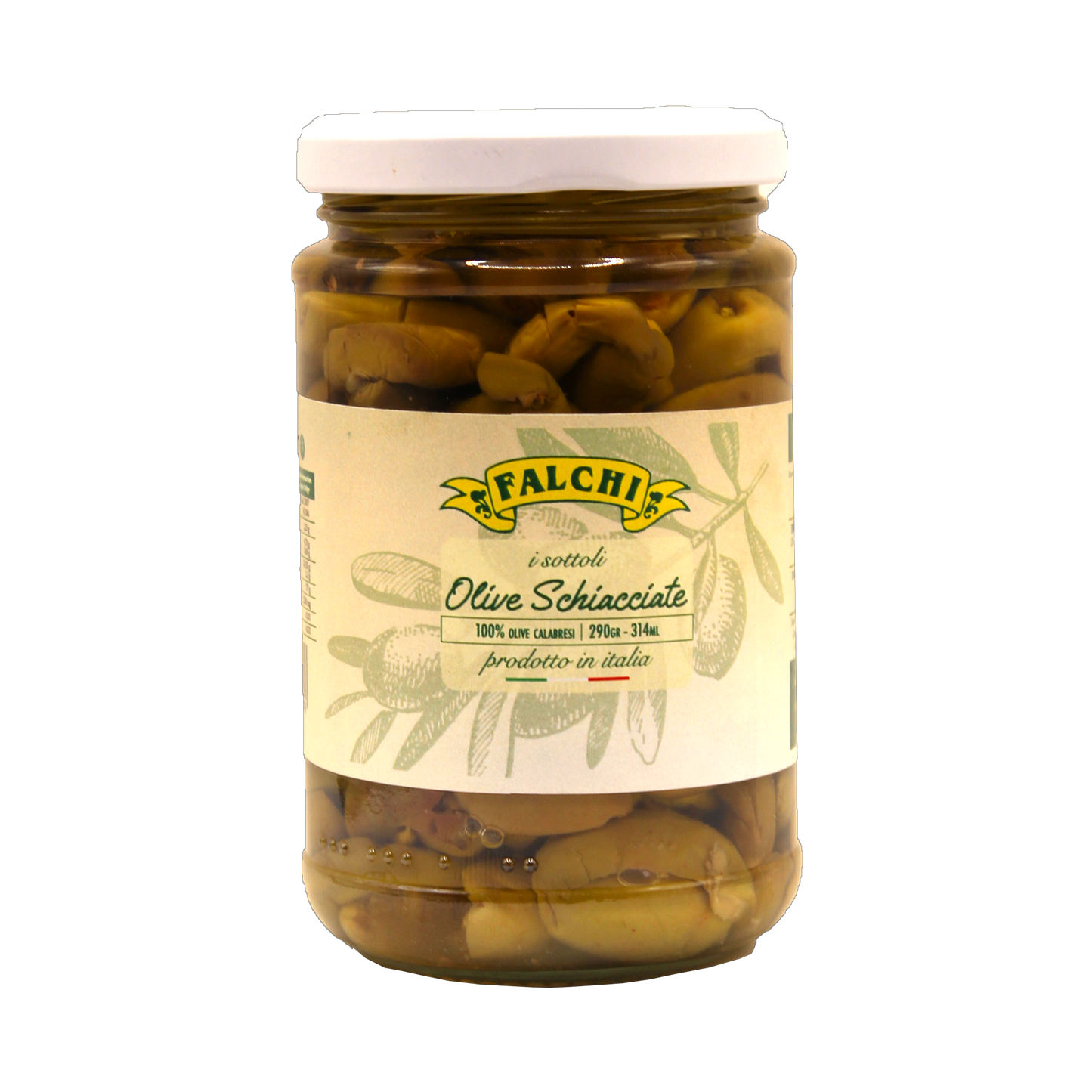 Olive schiacciate verdi Vasetto 290g