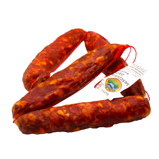 Semi-seasoned spicy chain sausage from Bocchigliero